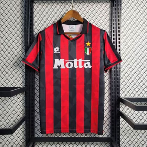 Maillot Rétro Milan AC Domicile 1993/1994 Rouge Noir