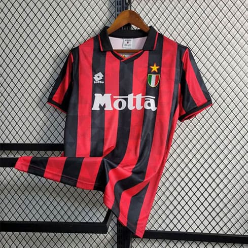 Maillot Rétro Milan AC Domicile 1993/1994 Rouge Noir