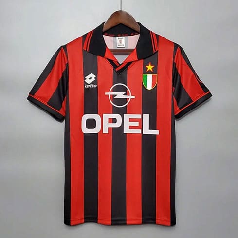 Maillot Rétro Milan AC Domicile 1996/1997 Rouge Noir
