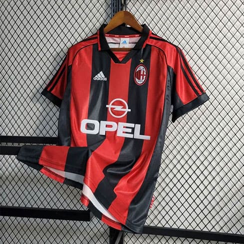 Maillot Rétro Milan AC Domicile 1998/1999 Rouge Noir