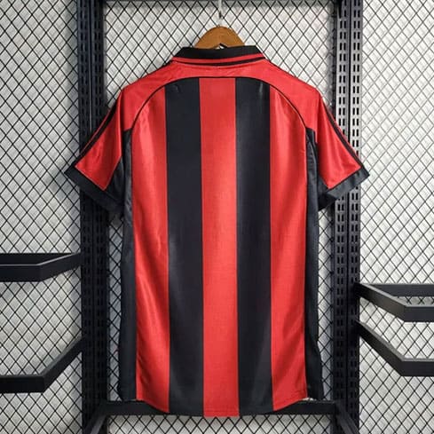 Maillot Rétro Milan AC Domicile 1998/1999 Rouge Noir