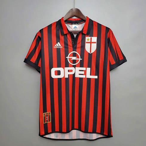 Maillot Rétro Milan AC Domicile 1999/2000 Rouge Noir